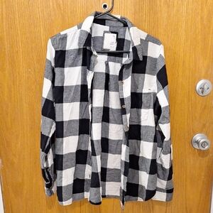 Cotton black and white flannel